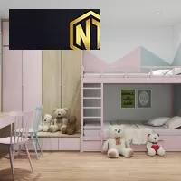 GIƯỜNG TẦNG TRẺ EM NGỌC THỊNH MÀU HỒNG PASTEL DỊU DÀNG